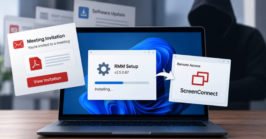 Phishing Installs MSP360 and ScreenConnect for Dual Remote Access