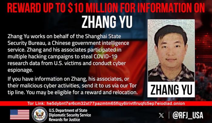 US Offers $10 Million Reward for Accused 'Hafnium' Hacker